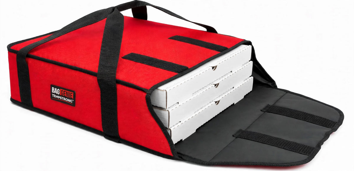Small Pizza Bag - Black flat wide